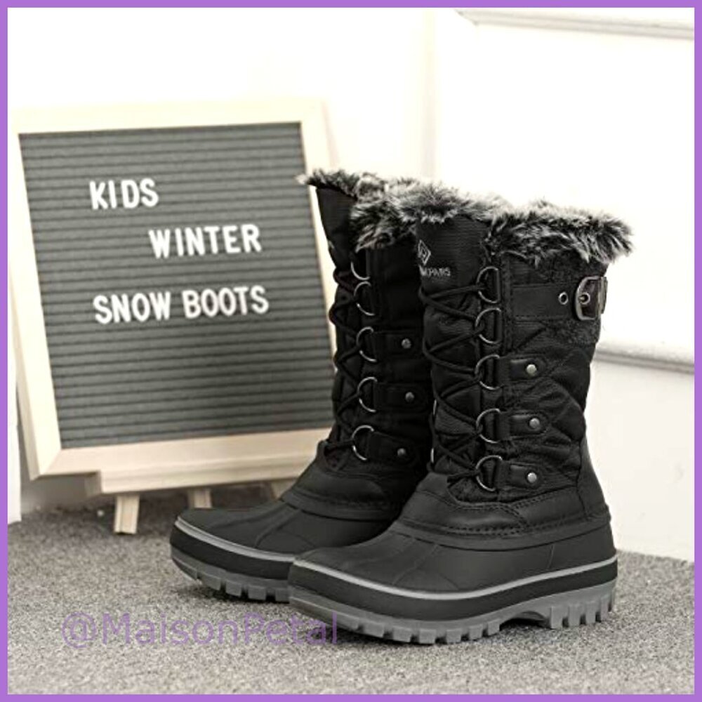 Water-Resistant Snow Boots with Faux Fur Lining, Anti-Slip Outsole, Zip Closure - Picture 3 of 7